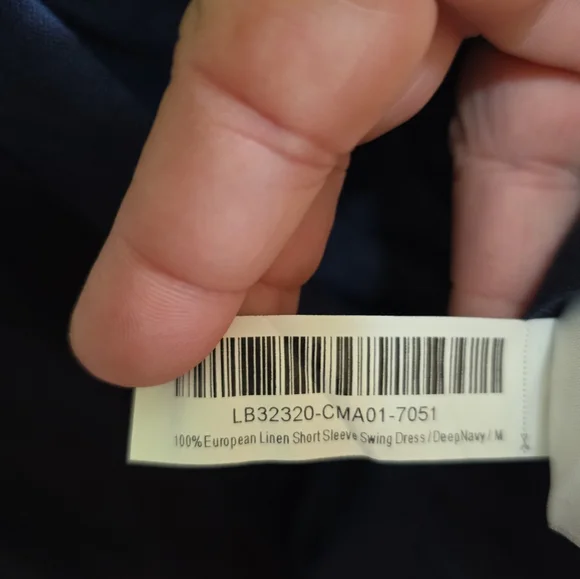 Quince 100% European Linen Navy Short Sleeve Swing Dress Pleated Front Medium - Picture 9 of 9